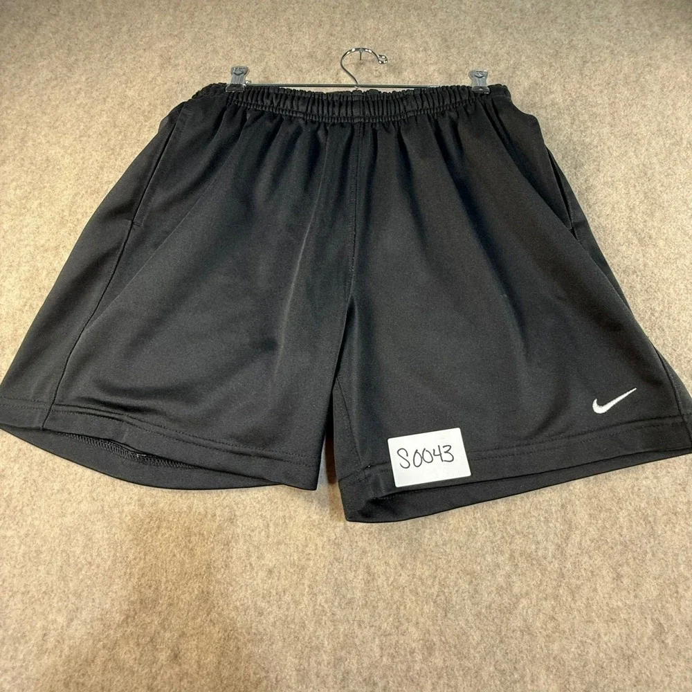 Vintage Nike Shorts Mens XS Black Athletic Gym Basketball Made in USA Orange Tag